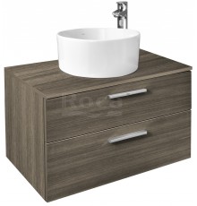 Roca A857470402 Victoria Тумба под умывальник подвесная, 2 ящика, 785x515x453, Городской дуб A857470402