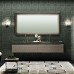 VITAGE milldue edition FOUR SEASONS Комплект мебели с базой, интегрированными раковинами PLANS, зеркалом LOSANNA, 216см, подвесной, цвет: мрамор bronzo amani-B58 экокожа visione-223 черный хром. 4356.216.B58.3.2, 9502, F114.223.96, 3471.223.96
