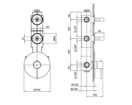 Fantini Venezia Встраиваемый смеситель для душа, термостатический, цвет: хром. 29 02 N448,  29 02 N202SB