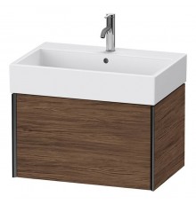 Duravit XViu Тумба подвесная 68.4x45.4x39.7см, с раковиной, 1 ящик, цвет: walnut dark/черный матовый. 2350700000,  XV42350B221