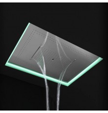Antonio Lupi Душевая система Meteo XXL 100x75x11 см, с подсветкой LED, цвет: полированная сталь. METEOXXL_BAL