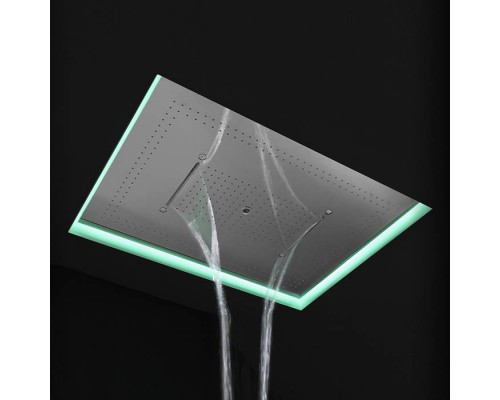 Antonio Lupi Душевая система Meteo XXL 100x75x11 см, с подсветкой LED, цвет: полированная сталь. METEOXXL_BAL