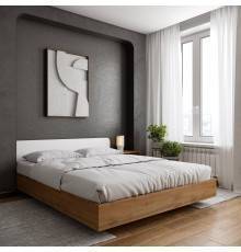 Кровать DIWO Кострома 160x200 см, с матрасом независимым пружиным блоком, дуб вотан, белая