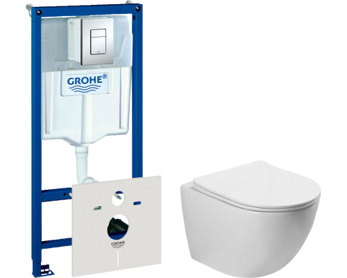 Комплект Унитаз подвесной Vincea Globo VT1-14S белый + Инсталляция Grohe Rapid SL 38772001 3 в 1 с кнопкой смыва + Шумоизоляция 37131000 Комплект Унитаз подвесной Vincea Globo VT1-14S белый + Инсталляция Grohe Rapid SL 38772001 3 в 1 с кнопкой смыва + Шумоизоляция 37131000