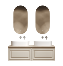 Мебель для ванной комнаты Sancos Very 140, beige soft, столешница бежевая TT140A2, раковина CN6075