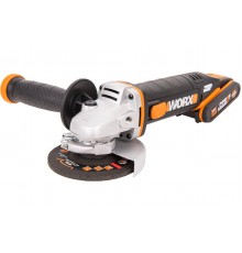 Угловая шлифмашина аккумуляторная WORX WX800,20В, 115 мм, 2*2,0Ач, кейс