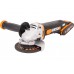 Угловая шлифмашина аккумуляторная WORX WX800,20В, 115 мм, 2*2,0Ач, кейс