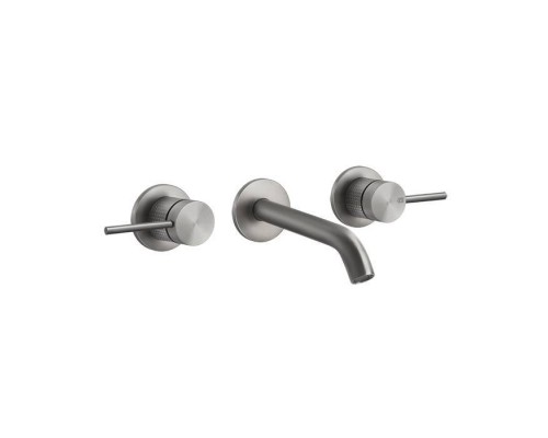 Gessi Cesello Встраиваемый смеситель для раковины на 3 отверстия с изливом, без донного клапана. внешняя часть, цвет: шлифованная сталь. 54492#239