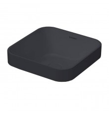 Duravit Happy D.2 Plus Раковина 40х40см, без отв., без перелива, с выпуском с керамической крышкой, WonderGliss, цвет: Anthracite matt. 23594013001