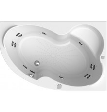 Акриловая ванна Radomir Vannesa Massage Ирма 2-76-2-2-0-217 баланс, R 170x110 см, угловая, с гидромассажем, с каркасом, с экраном, со сливом-переливом, с полотенцедержателем, асимметричная