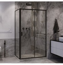 Душевой уголок Ambassador Forsa 17021217AB-100AB 110х100 см, профиль черный, стекло прозрачное
