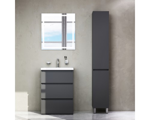 Мебель для ванной комнаты AM.PM Gem S 75 графит матовый, напольная, с 3 ящиками
