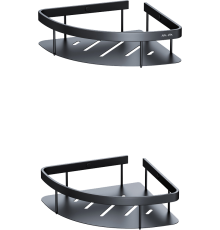Полка AM.PM Sense L A7454222 угловая, черная, 2 шт.
