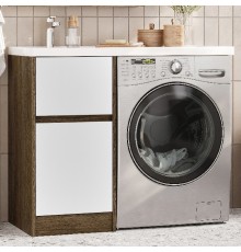 Тумба с раковиной AQUATON Лондри 40 L, дуб кантри, белый