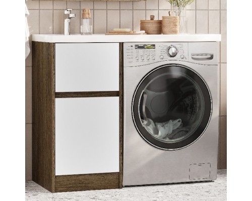 Тумба с раковиной AQUATON Лондри 40 L, дуб кантри, белый