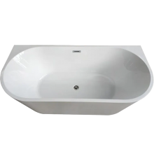 Акриловая ванна Ceruttispa Vettore L 170x75 см, овальная, с ножками, со сливом-переливом