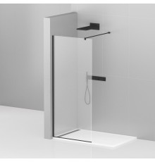 Душевая перегородка Cezares Liberta -L-1-80-120-C-NERO профиль черный, стекло прозрачное