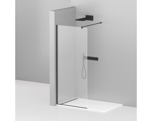 Душевая перегородка Cezares Liberta -L-1-80-120-C-NERO профиль черный, стекло прозрачное