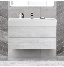 Тумба с раковиной Cezares Molveno 46 100 legno bianco, с раковиной Cezares CZR-MIL-100-LVB