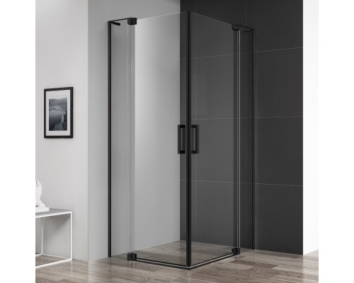 Душевой уголок Cezares Slider A 2 80/90 C Nero профиль черный, стекло прозрачное