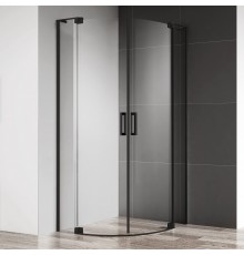 Душевой уголок Cezares Slider R 2 80/90 C Nero профиль черный, стекло прозрачное
