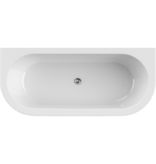 Акриловая ванна Cezares Slim SLIM WALL-180-80-60-W37-SET 180x80 см, овальная, с каркасом, с экраном, со сливом-переливом