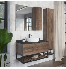 Мебель для ванной комнаты Comforty Порто 90 подвесная, дуб темно-коричневый