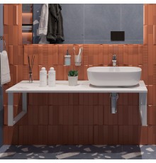 Столешница с раковиной DIWO Элиста 120 белый мрамор, с раковиной Moduo 50 Square