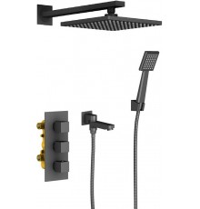 Душевой комплект Timo Tetra-Thermo SX-0199/03SM черный, С ВНУТРЕННЕЙ ЧАСТЬЮ
