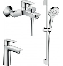 Комплект для ванной Hansgrohe Talis E 71710000 + Talis E 71740000 + душевой гарнитур Croma Select E Vario 26582400