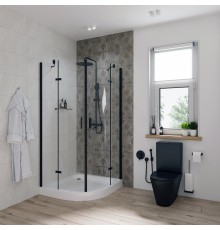 Душевой уголок Niagara Nova NG-6815-08 BLACK 90x90, четверть круга, черный