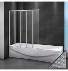 Шторка на ванну Cezares Relax V-5-120/140-P-Bi-L стекло punto