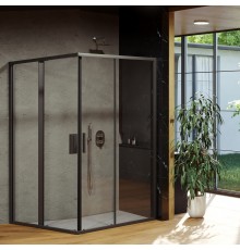 Душевой уголок Ravak Blix Slim BLSRV2K 120x120, профиль черный