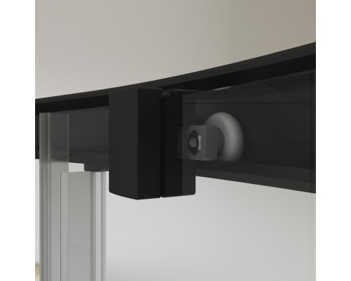 Душевой уголок STWORKI Эстерсунд 110x80 см профиль черный матовый, стекло матовое, с поддоном