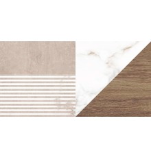 Плитка настенная Laparet Savage глянцевая 25x50, коричневый узор