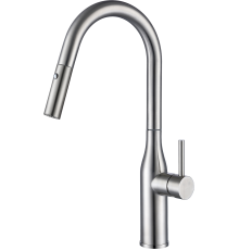 Смеситель для кухни Gappo G4398-45 с выдвижным изливом, сатин