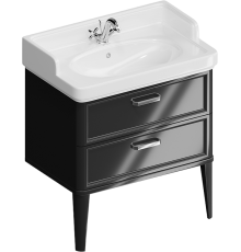 Тумба с раковиной Kerama Marazzi Pompei N 80 черная, с 2 ящиками