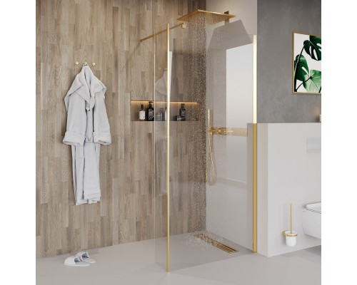 Душевая перегородка Niagara Nova NG-644-90 GOLD 90x195 профиль золото, стекло прозрачное