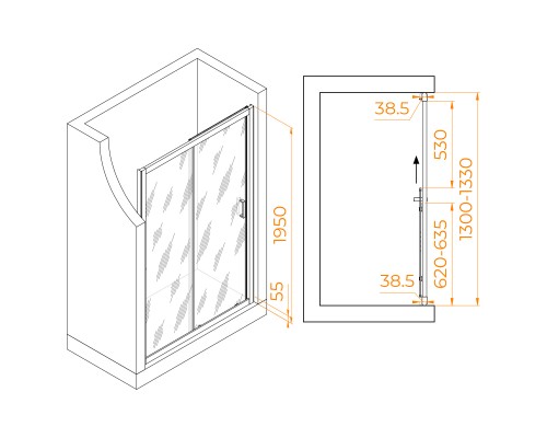 Душевая дверь RGW PA-016B 1300