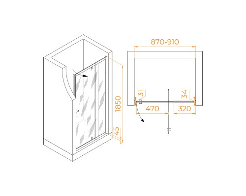 Душевая дверь RGW PA-02 NEW 900 Душевая дверь RGW PA-02 NEW 900