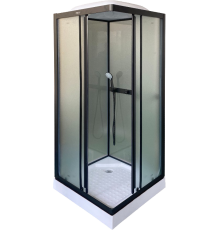 Душевая кабина Parly Frost FQ811B 80x80, с низким поддоном, профиль черный, стекло матовое