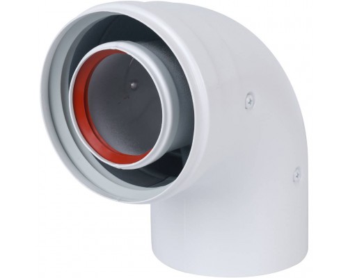Отвод Baxi KHG (New) DN 60/100 коаксиальный 90 (трубопровод), без муфты KHG71410151- (KHG71410151-)
