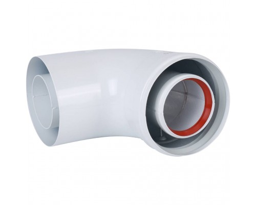 Отвод Baxi KHG (New) DN 60/100 коаксиальный 90 (трубопровод), без муфты KHG71410151- (KHG71410151-)
