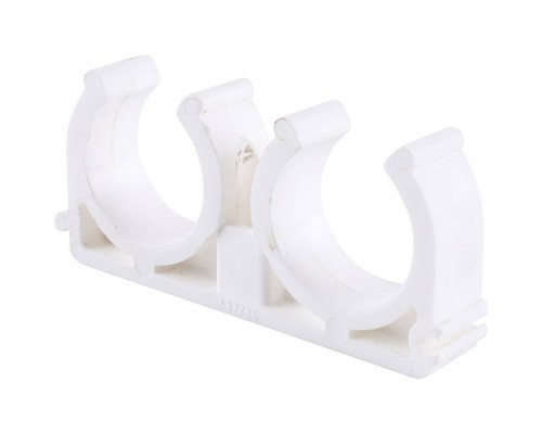 Двойное крепление Kalde d=32 для полипропиленовых труб под сварку (цвет белый) (3592-bck-323400)
