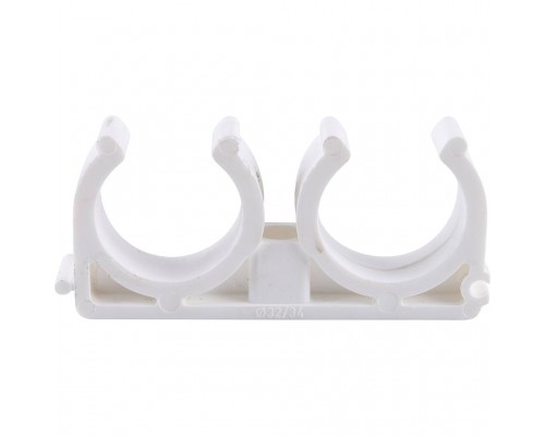 Двойное крепление Kalde d=32 для полипропиленовых труб под сварку (цвет белый) (3592-bck-323400)