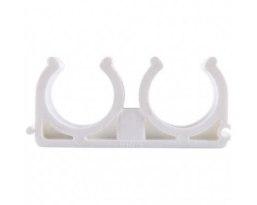 Двойное крепление Kalde d=32 для полипропиленовых труб под сварку (цвет белый) (3592-bck-323400)