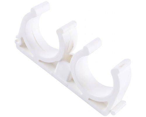 Двойное крепление Kalde d=32 для полипропиленовых труб под сварку (цвет белый) (3592-bck-323400)