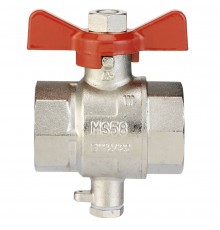 Кран шаровой Danfoss Dn15 с резьбовым штуцером M10x1 для монтажа термодатчика (187F0593)
