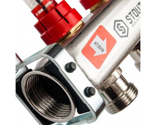 Коллектор из нержавеющей стали STOUT с расходомерами 2 вых. SMS 0917 000002 (SMS 0917 000002)