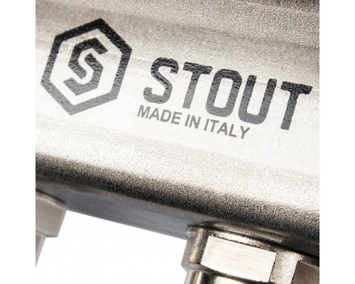 Коллектор из нержавеющей стали STOUT с расходомерами 2 вых. SMS 0917 000002 (SMS 0917 000002)